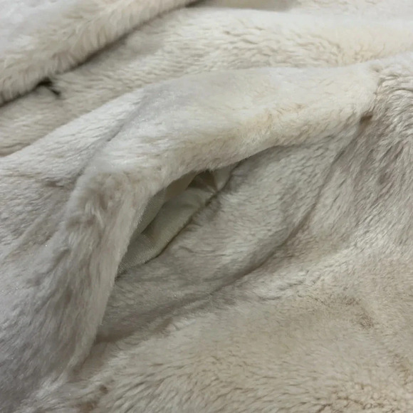 Vintage Dasco Faux fur cream mid length coat jacket mob wife fuzzy women’s small - Picture 10 of 14